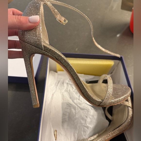 Stuart Weitzman Sandal Nudist Platinum Noir size 6 - Picture 4 of 8
